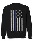 Big Flag USA American Police Support Blue Lives Matter Thin Line men's Crewneck Sweatshirt