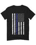 Big Flag USA American Police Support Blue Lives Matter Thin Line For men T Shirt