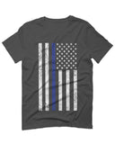 Big Flag USA American Police Support Blue Lives Matter Thin Line For men T Shirt