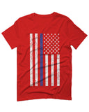 Big Flag USA American Police Support Blue Lives Matter Thin Line For men T Shirt
