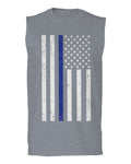 Big Flag USA American Police Support Blue Lives Matter Thin Line men Muscle Tank Top sleeveless t shirt