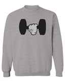 Funny Cool Workout weigths Lift Cartoon Glove Dumbells Dumbell men's Crewneck Sweatshirt