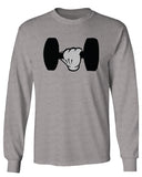 Funny Cool Workout weigths Lift Cartoon Glove Dumbells Dumbell mens Long sleeve t shirt