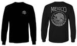VICES AND VIRTUESS Hecho En Mexico Mexican Flag Coat of Arms Escudo Mexicano mens Long sleeve t shirt