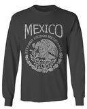 VICES AND VIRTUESS Front Hecho En Mexico Mexican Flag Coat of Arms Escudo Mexicano mens Long sleeve t shirt