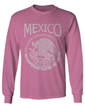 VICES AND VIRTUESS Front Hecho En Mexico Mexican Flag Coat of Arms Escudo Mexicano mens Long sleeve t shirt