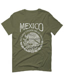 VICES AND VIRTUESS Front Hecho En Mexico Mexican Flag Coat of Arms Escudo Mexicano For men T Shirt