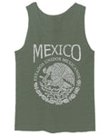 VICES AND VIRTUESS Front Hecho En Mexico Mexican Flag Coat of Arms Escudo Mexicano men's Tank Top
