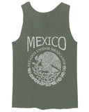 VICES AND VIRTUESS Front Hecho En Mexico Mexican Flag Coat of Arms Escudo Mexicano men's Tank Top