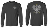 Poland Pride Vintage Style Retro Polish Eagle Flag Polska Soccer mens Long sleeve t shirt