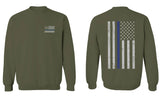 American Flag Thin Blue Line USA Police Support Lives Matter men's Crewneck Sweatshirt