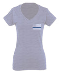 American Flag Thin Blue Line USA Police Support Lives Matter For Women V neck fitted T Shirt