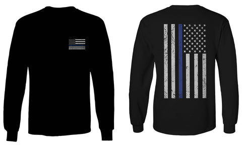 American Flag Thin Blue Line USA Police Support Lives Matter mens Long sleeve t shirt