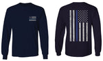 American Flag Thin Blue Line USA Police Support Lives Matter mens Long sleeve t shirt