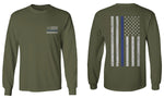 American Flag Thin Blue Line USA Police Support Lives Matter mens Long sleeve t shirt