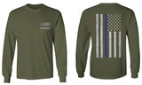 American Flag Thin Blue Line USA Police Support Lives Matter mens Long sleeve t shirt