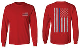 American Flag Thin Blue Line USA Police Support Lives Matter mens Long sleeve t shirt