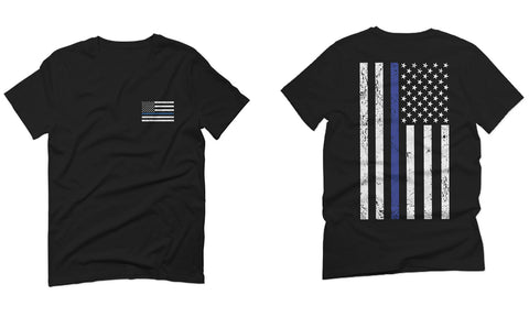 American Flag Thin Blue Line USA Police Support Lives Matter For men T Shirt