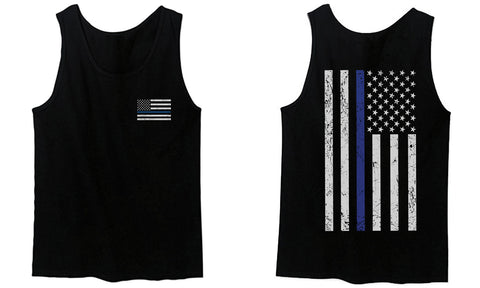 American Flag Thin Blue Line USA Police Support Lives Matter men's Tank Top