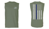 American Flag Thin Blue Line USA Police Support Lives Matter men Muscle Tank Top sleeveless t shirt