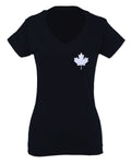 Canadian Maple Leaf Flag Canada Pride Vintage Style For Women V neck fitted T Shirt
