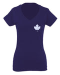 Canadian Maple Leaf Flag Canada Pride Vintage Style For Women V neck fitted T Shirt