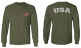 VICES AND VIRTUESS Vintage American Flag United States America Seal USA Marines mens Long sleeve t shirt