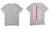 VICES AND VIRTUESS Front Skull Back Flag Thin Red Line USA Firefighter Support For men T Shirt