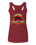 T Rex Hate Push UPS Funny Dinosaur Workout Fitness Gym  women's Tank Top sleeveless Racerback