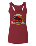 T Rex Hate Push UPS Funny Dinosaur Workout Fitness Gym  women's Tank Top sleeveless Racerback