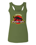 T Rex Hate Push UPS Funny Dinosaur Workout Fitness Gym  women's Tank Top sleeveless Racerback