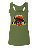 T Rex Hate Push UPS Funny Dinosaur Workout Fitness Gym  women's Tank Top sleeveless Racerback
