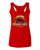 T Rex Hate Push UPS Funny Dinosaur Workout Fitness Gym  women's Tank Top sleeveless Racerback