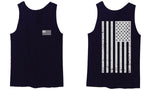 White Vintage American Flag United States America Marine USA men's Tank Top