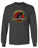 Hilarious Funny Cool Graphic T Rex Dinosaur Hates Selfies no Like mens Long sleeve t shirt