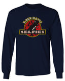 Hilarious Funny Cool Graphic T Rex Dinosaur Hates Selfies no Like mens Long sleeve t shirt