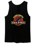 Hilarious Funny Cool Graphic T Rex Dinosaur Hates Selfies no Like men's Tank Top