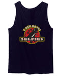 Hilarious Funny Cool Graphic T Rex Dinosaur Hates Selfies no Like men's Tank Top