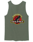 Hilarious Funny Cool Graphic T Rex Dinosaur Hates Selfies no Like men's Tank Top