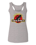 Hilarious Funny Cool Graphic T Rex Dinosaur Hates Selfies no Like  women's Tank Top sleeveless Racerback
