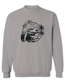 Big Cool Hipster Good Vibes Vintage Graphic surf Beach Print Summer men's Crewneck Sweatshirt