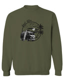 Big Cool Hipster Good Vibes Vintage Graphic surf Beach Print Summer men's Crewneck Sweatshirt