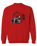 Big Cool Hipster Good Vibes Vintage Graphic surf Beach Print Summer men's Crewneck Sweatshirt