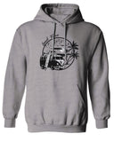 Big Cool Hipster Good Vibes Vintage Graphic surf Beach Print Summer Sweatshirt Hoodie