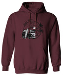 Big Cool Hipster Good Vibes Vintage Graphic surf Beach Print Summer Sweatshirt Hoodie