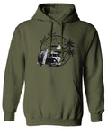 Big Cool Hipster Good Vibes Vintage Graphic surf Beach Print Summer Sweatshirt Hoodie