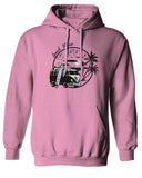 Big Cool Hipster Good Vibes Vintage Graphic surf Beach Print Summer Sweatshirt Hoodie