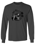 Big Cool Hipster Good Vibes Vintage Graphic surf Beach Print Summer mens Long sleeve t shirt