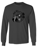 Big Cool Hipster Good Vibes Vintage Graphic surf Beach Print Summer mens Long sleeve t shirt
