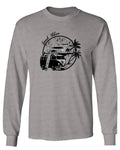 Big Cool Hipster Good Vibes Vintage Graphic surf Beach Print Summer mens Long sleeve t shirt